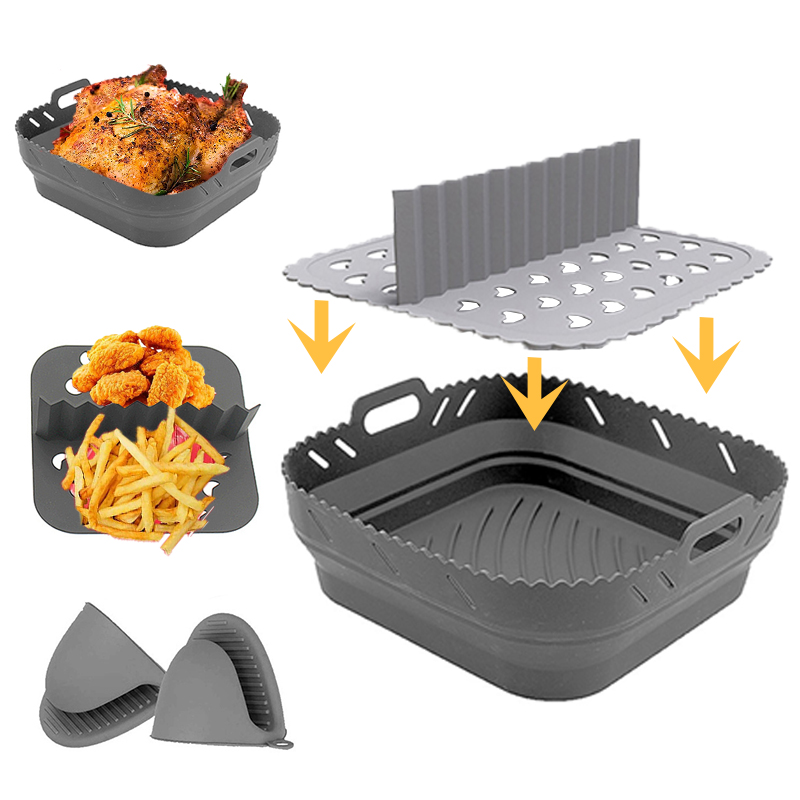 Kitchen Gadgets Air Fryer - الهواء المقلاة سيليكون شكل سلة مستديرة