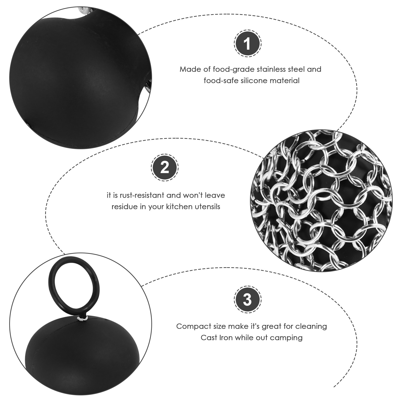Cast Iron Skillet - منظف سلسلة من الحديد الزهر من