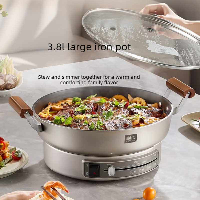 Cast Iron Skillet - مقلاة شواء عميقة كبيرة 32 سم،