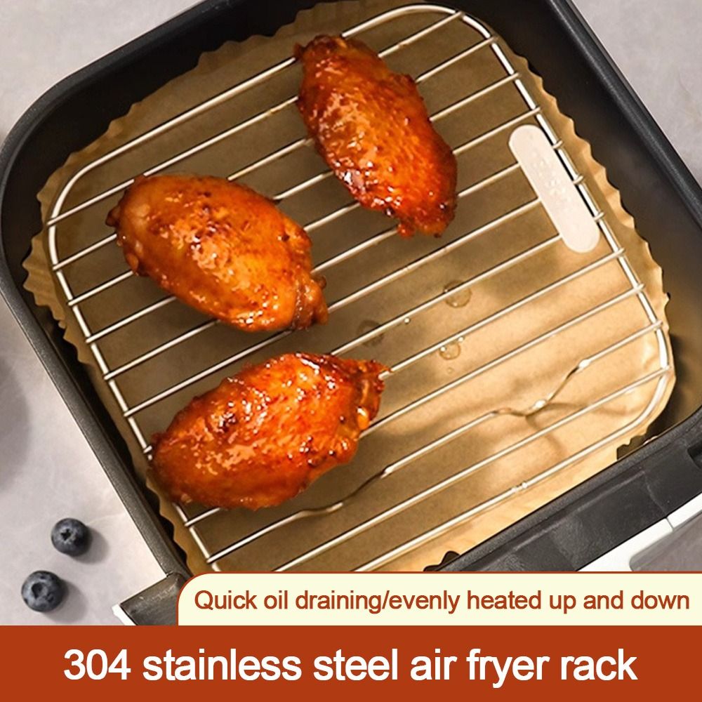 Kitchen Gadgets Air Fryer - رف طهي دائري مربع الشكل مع
