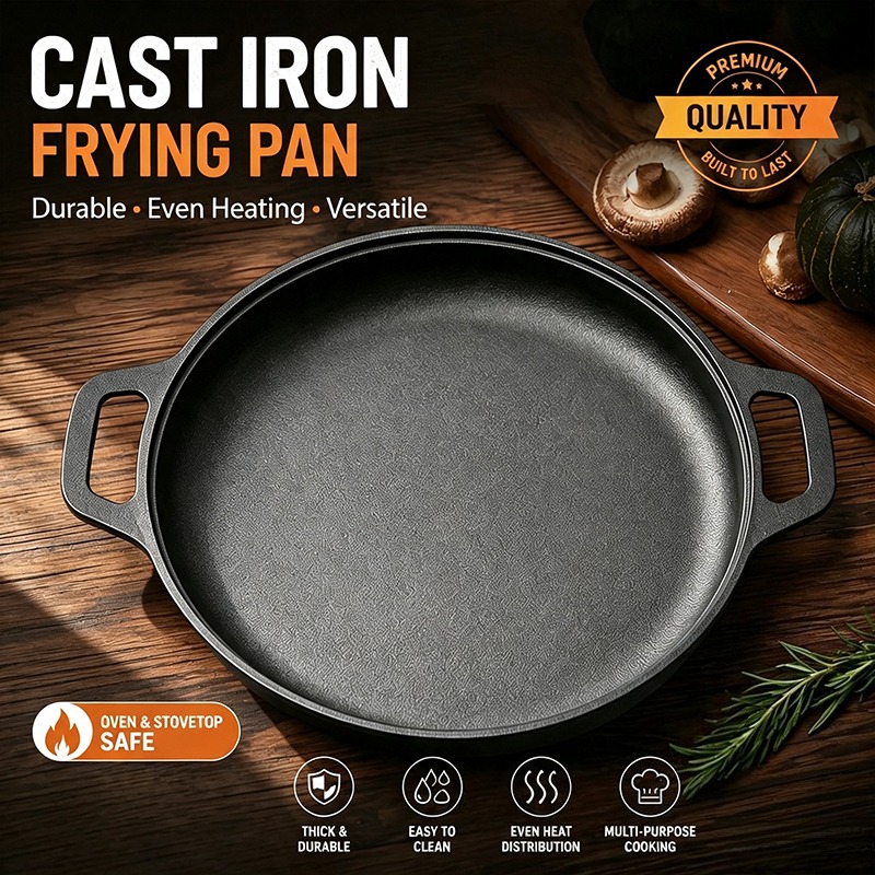 Cast Iron Skillet - مقلاة من الحديد الزهر غير مطلية