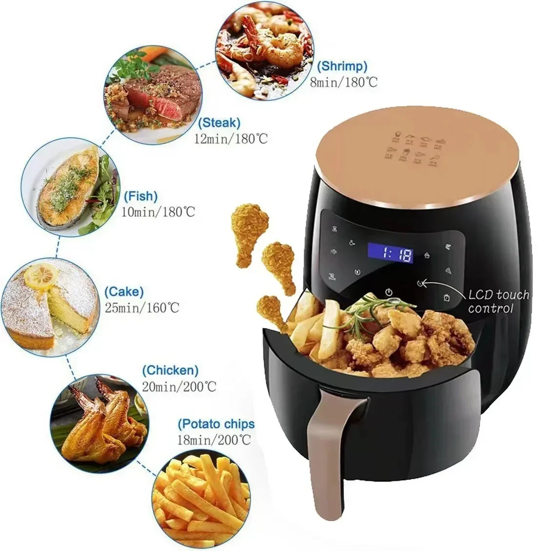مقلاة هوائية سعة 6 لتر، فرن ذك - مراجعة Kitchen Gadgets Air Fryer وسعره