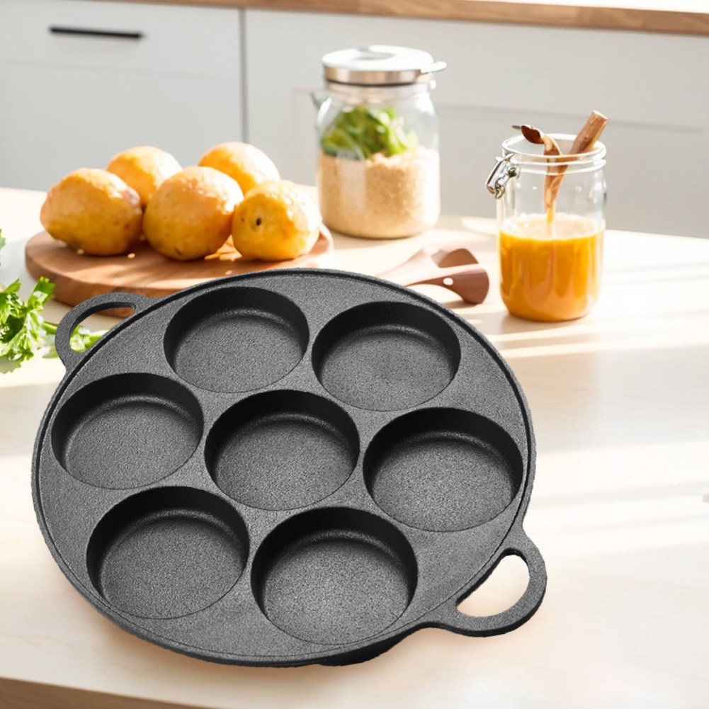 مقلاة حديدية بـ 7 فتحات غير لا - مراجعة Cast Iron Skillet وسعره