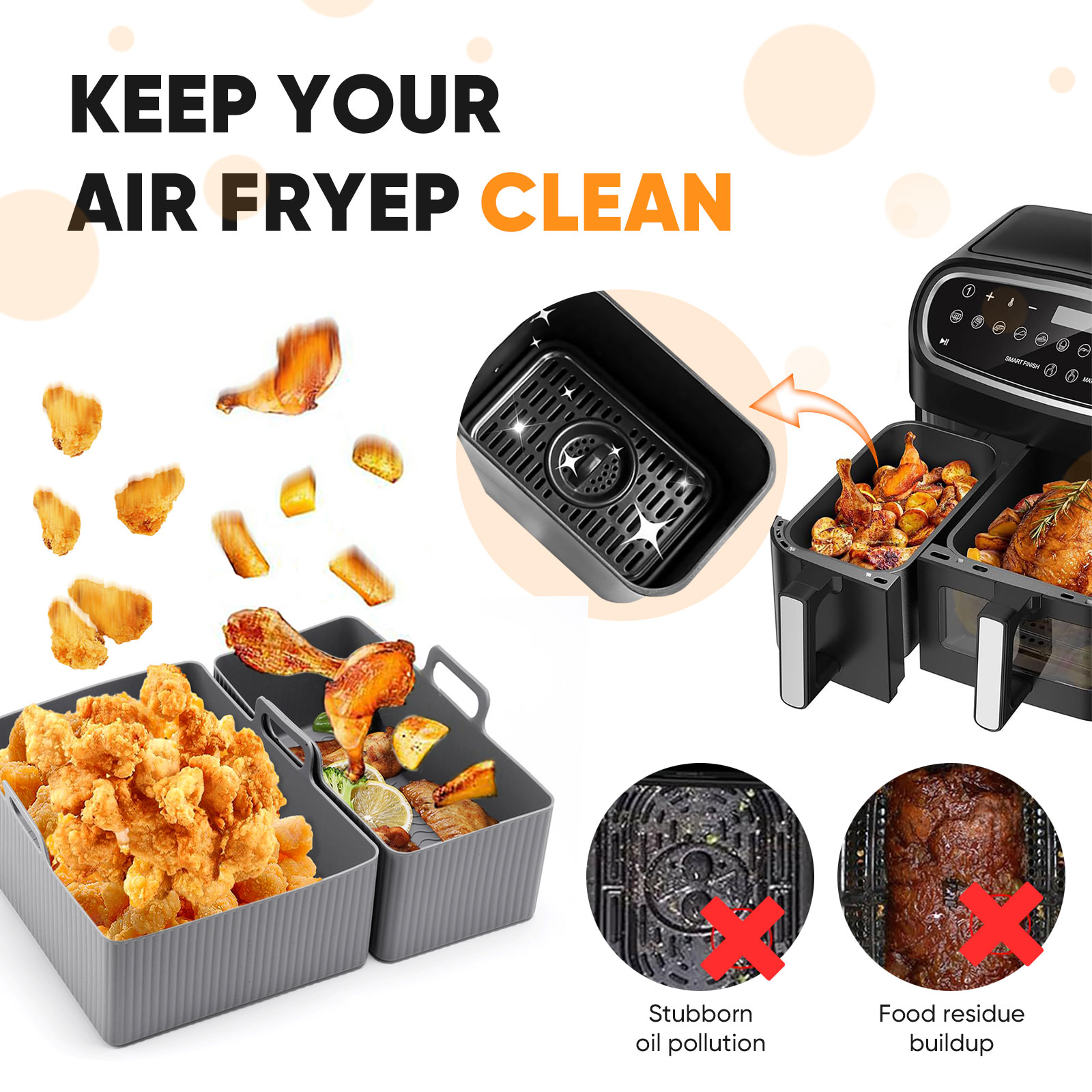 2 قطعة مجموعة سيليكون الهواء ا - مراجعة Kitchen Gadgets Air Fryer وسعره
